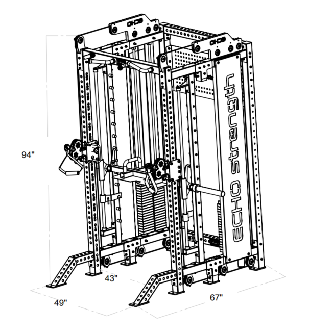 Smith Functional Trainer Combo Machine with Storage Rack