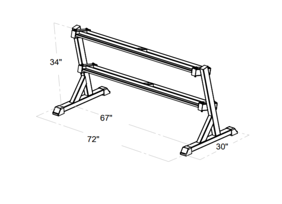 2 Tier Dumbbell Rack to fit 5-50LB Dumbbell Set