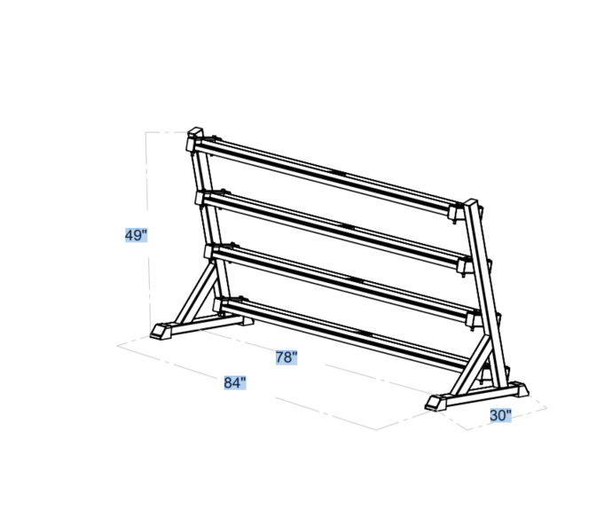 4 Tier Dumbbell Rack for 5-100LB Dumbbell Set