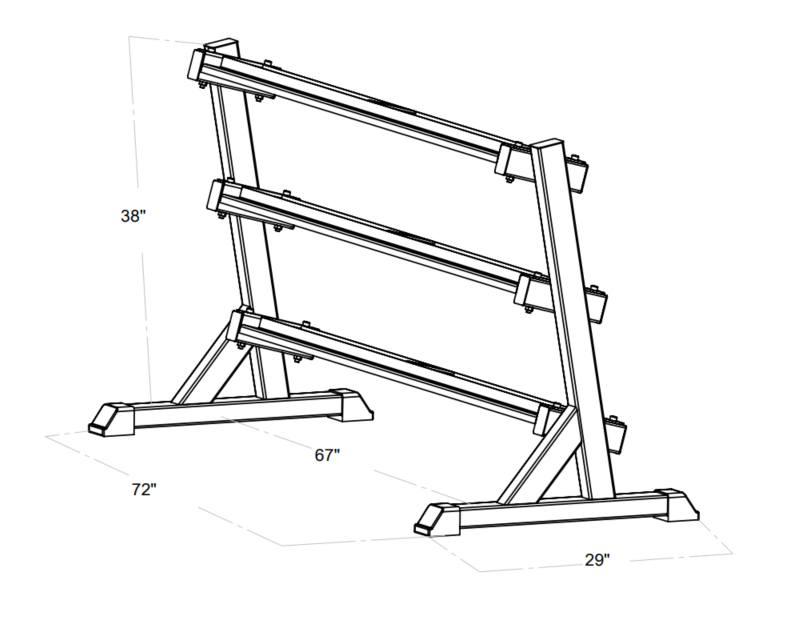 3 Tier Dumbbell Rack to fit 5-75LB Dumbbell Set
