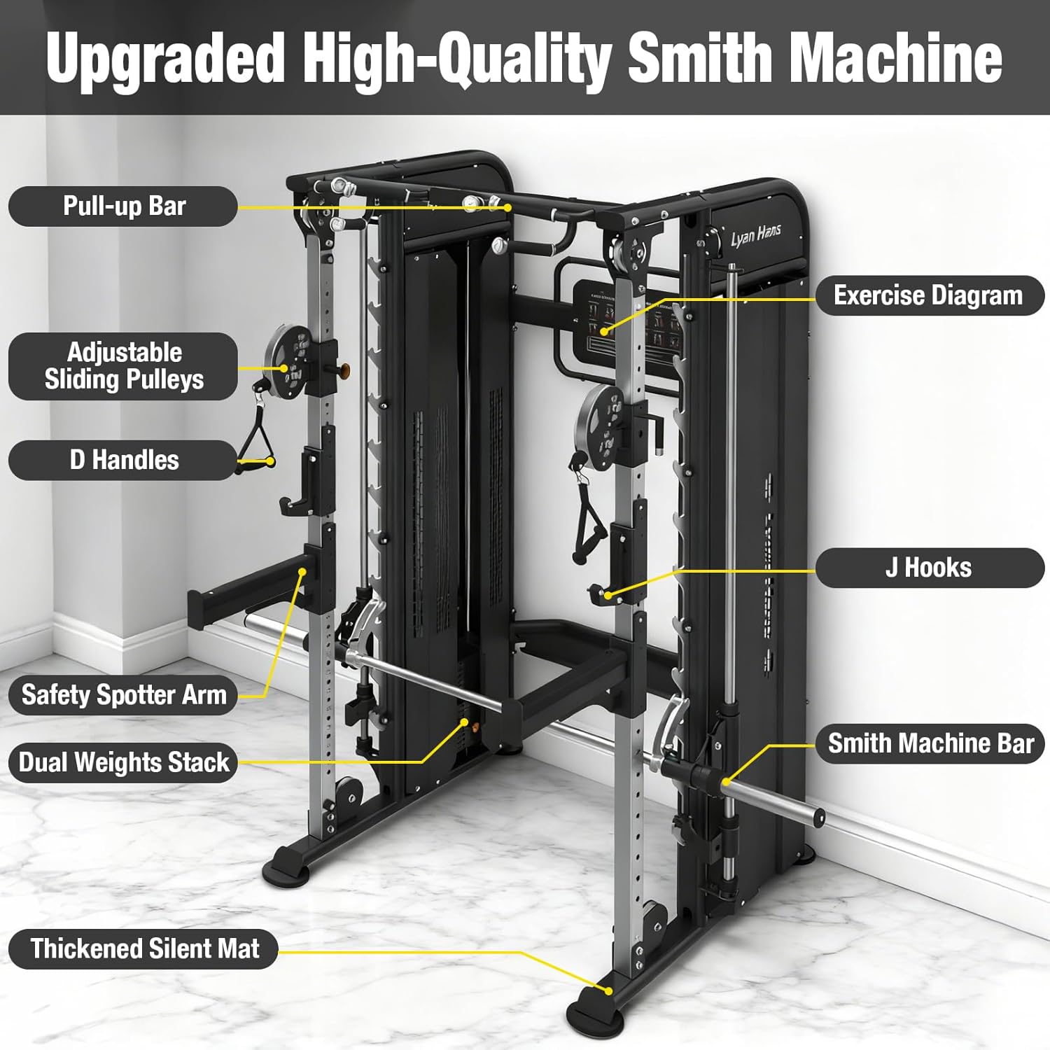 Lyan Hans Commercial Half Rack Smith Functional Trainer Combo Pick Up ONLY