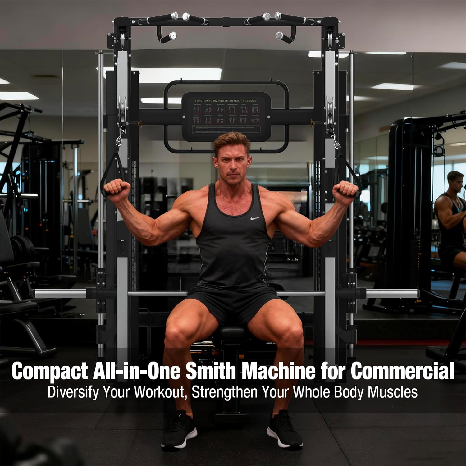 フィットネス機器 SR-HM1000 All in One Smith Machine | Half Rack Functional Trainer – Echo
