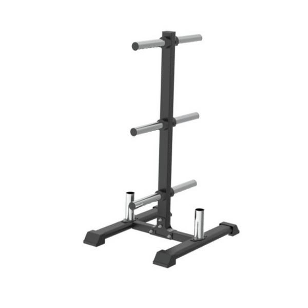 Black Bumper Plate Set + Weight Tree Rack Combo