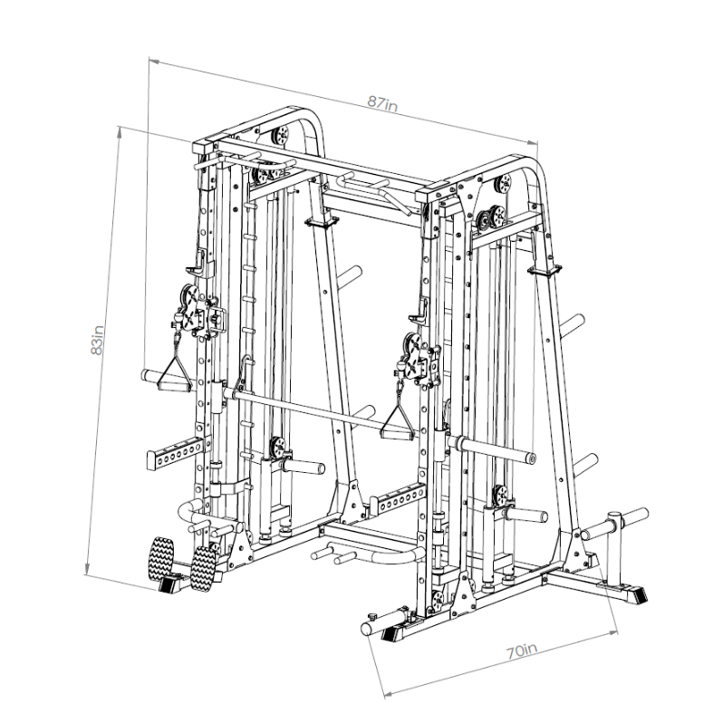 Plate Loaded Smith Functional Trainer - All in ONE Home Gym