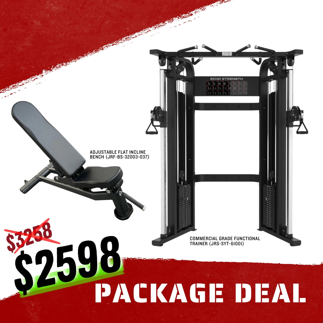 Commercial Grade Functional Trainer & Adjustable Bench Package