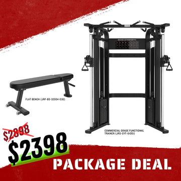 Commercial Grade Functional Trainer & Flat Bench Package