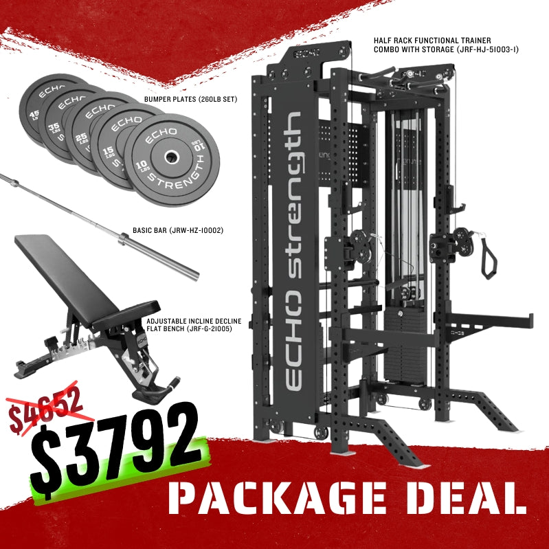 Half Rack Functional Trainer Home Gym Package with Storage