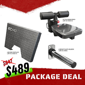 Lat Pulldown Bench, Low Row Footplate, Weight Plate Holders (Pre-Order 4-6 Weeks)