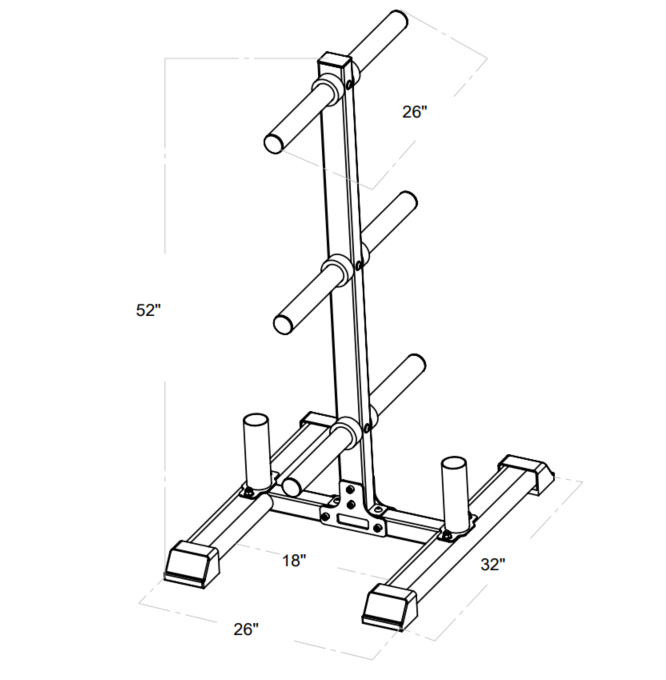 Storage Weight Tree Rack (Black Bumper Plates or Grip Plates)
