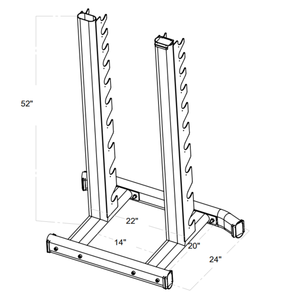 10 Pair Vertical Dumbbell Rack to hold 5-50LB Dumbbell Set