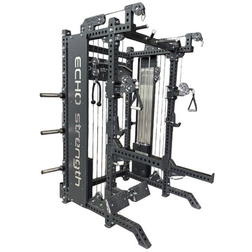 Half Rack Functional Trainer Combo With Lat Pull Down (Pre Order 8-10 Weeks)