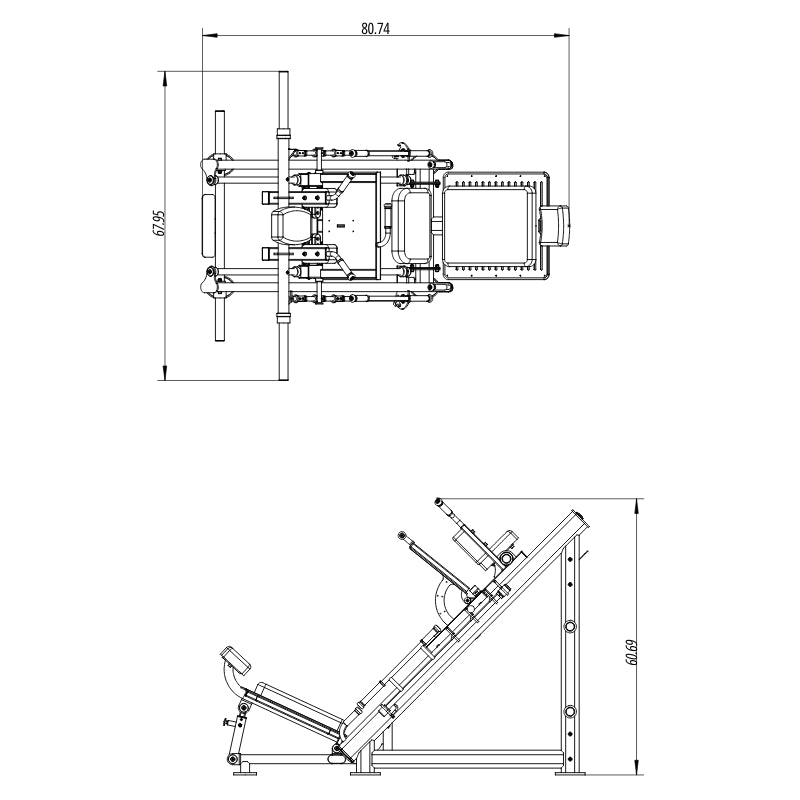 Plate Loaded 45 Degree Leg Press Hack Squat Combo (Pre Order 10-12 Weeks)